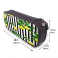thumbnail image 3 of Lsque Lemons on Striped Printed Big Capacity PU Leather Pencil Case Large Pencil Pouch Stationery Pen Bag Pencil Holder for Teen, 3 of 6