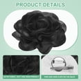 thumbnail image 2 of Broches de rosa extra grande, pines de solapa de 7.87 pulgadas, clip de cabello de satén con flor de camelia para mujeres en bodas/baile/accesorios/fiesta [20cm, negro], 2 of 7
