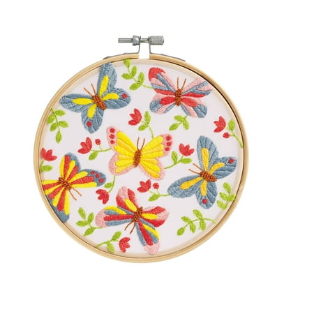 UPC: 0195158928402 | 6  Butterflies Embroidery Kit by Loops & Threads®