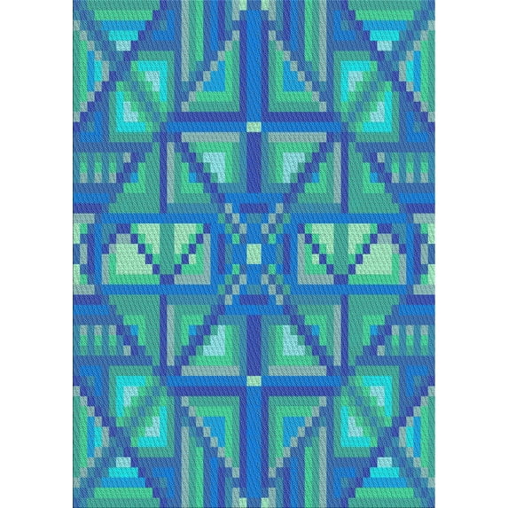 Ahgly Company Indoor Rectangle Patterned Turquoise Green Novelty Area Rugs, 7' x 9'