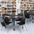thumbnail image 3 of Kee 48in. Round Adjustable Student Table-Grey & 4 Andy 18-in  Chairs-Black, 3 of 7