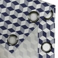 thumbnail image 4 of Ambesonne Navy Blue Grommet Curtain, Abstract Cube Stripes, 50" x 108", Night Blue, 4 of 6