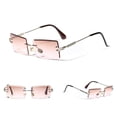 thumbnail image 2 of Sunglasses Square Frameless Korean Style Literary Style Gradient Color, 2 of 4