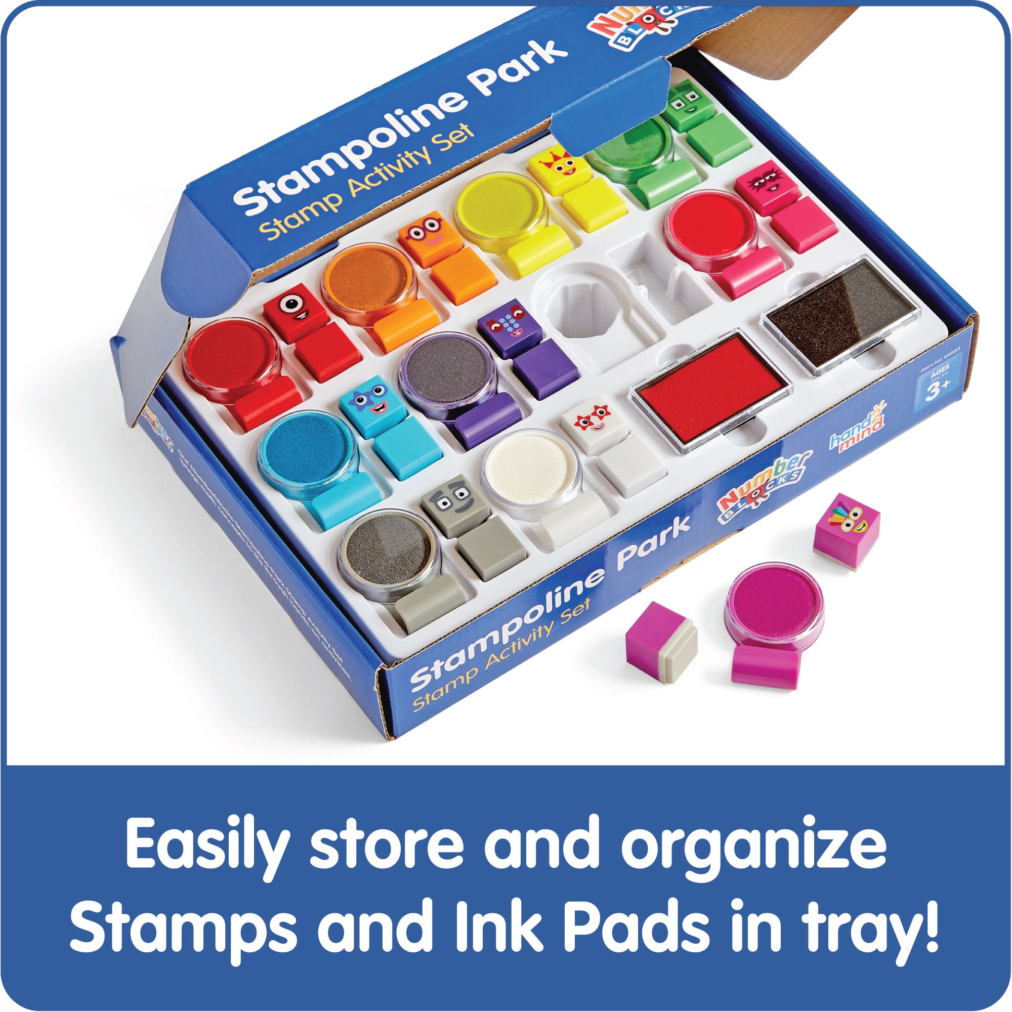 hand2mind Numberblocks® Stampoline Park Stamp Activity Set (20 Stamps, 12 Washable Ink Pads)