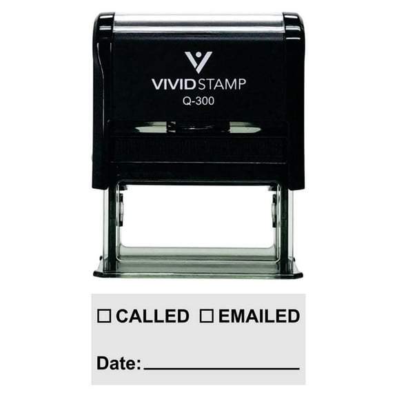 Vivid Stamp Called Emailed With Date Line Self-Inking Office Rubber Stamp (Black) - Large