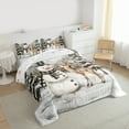thumbnail image 4 of Manfei Cartoon Reindeer Bedding Comforter Set,Christmas Snowman Twin Comforter Sets,White Brown Green Bedding Set For Teens,Super Cozy Room Decor Reversible,2pcs, 4 of 9