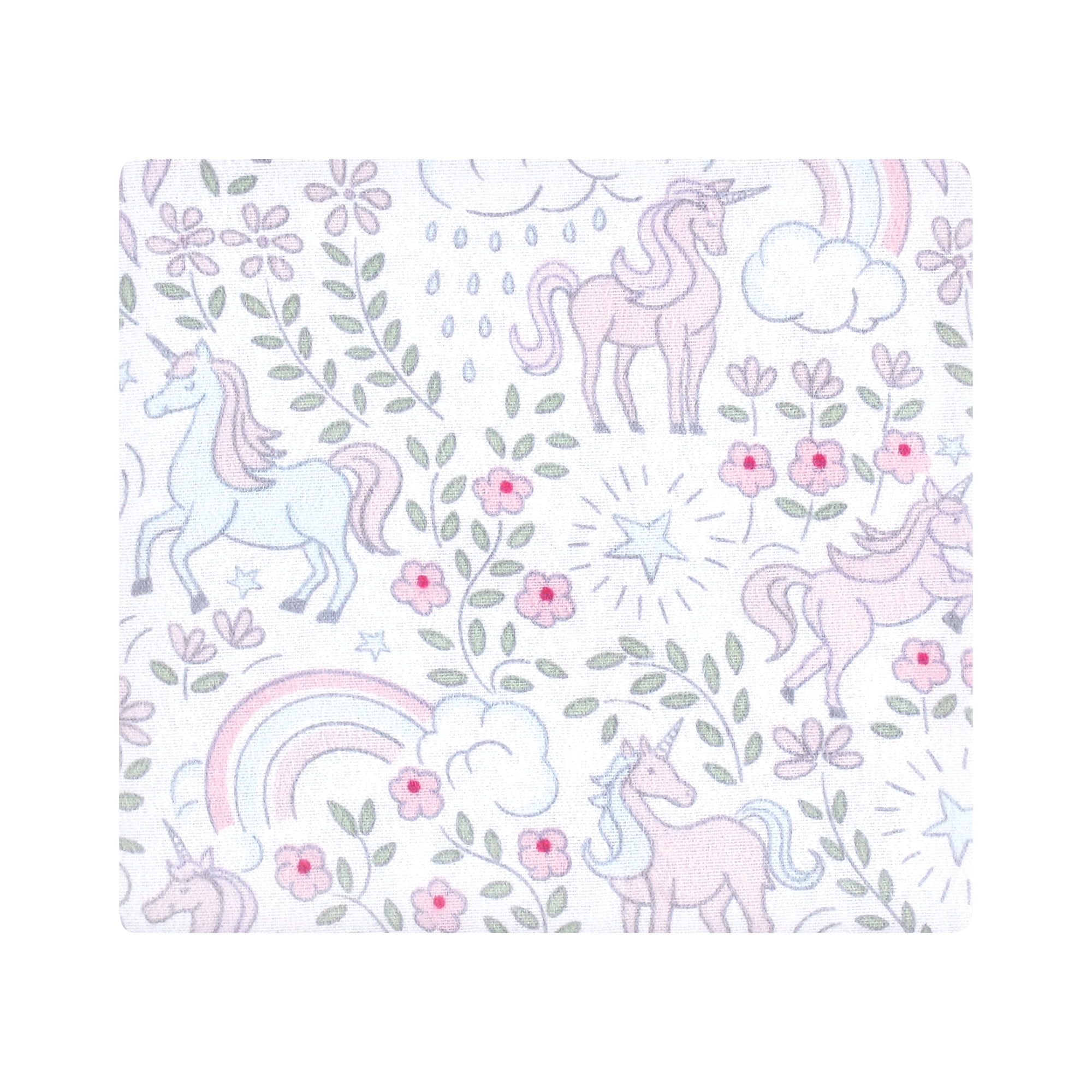 Hudson Baby Infant Girl Cotton Poly Flannel Receiving Blankets Bundle, Dreamy Unicorn, One Size