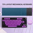 thumbnail image 6 of EPOMAKER TH80 SE Gasket 75% Mechanical Keyboard, NKRO Hot Swappable RGB 2.4Ghz/ Bluetooth 5.0/ Wired Gaming Keyboard with Poron/EVA Foam, 4000mah Battery, Knob Control for E-Sport/Windows/Mac, 6 of 9