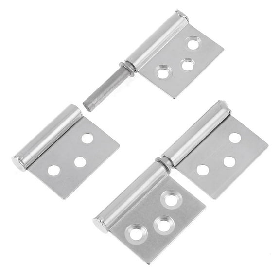 Uxcell 2Pcs Silver Tone Stainless Steel Gate Door Flag Hinges 3.1" Length