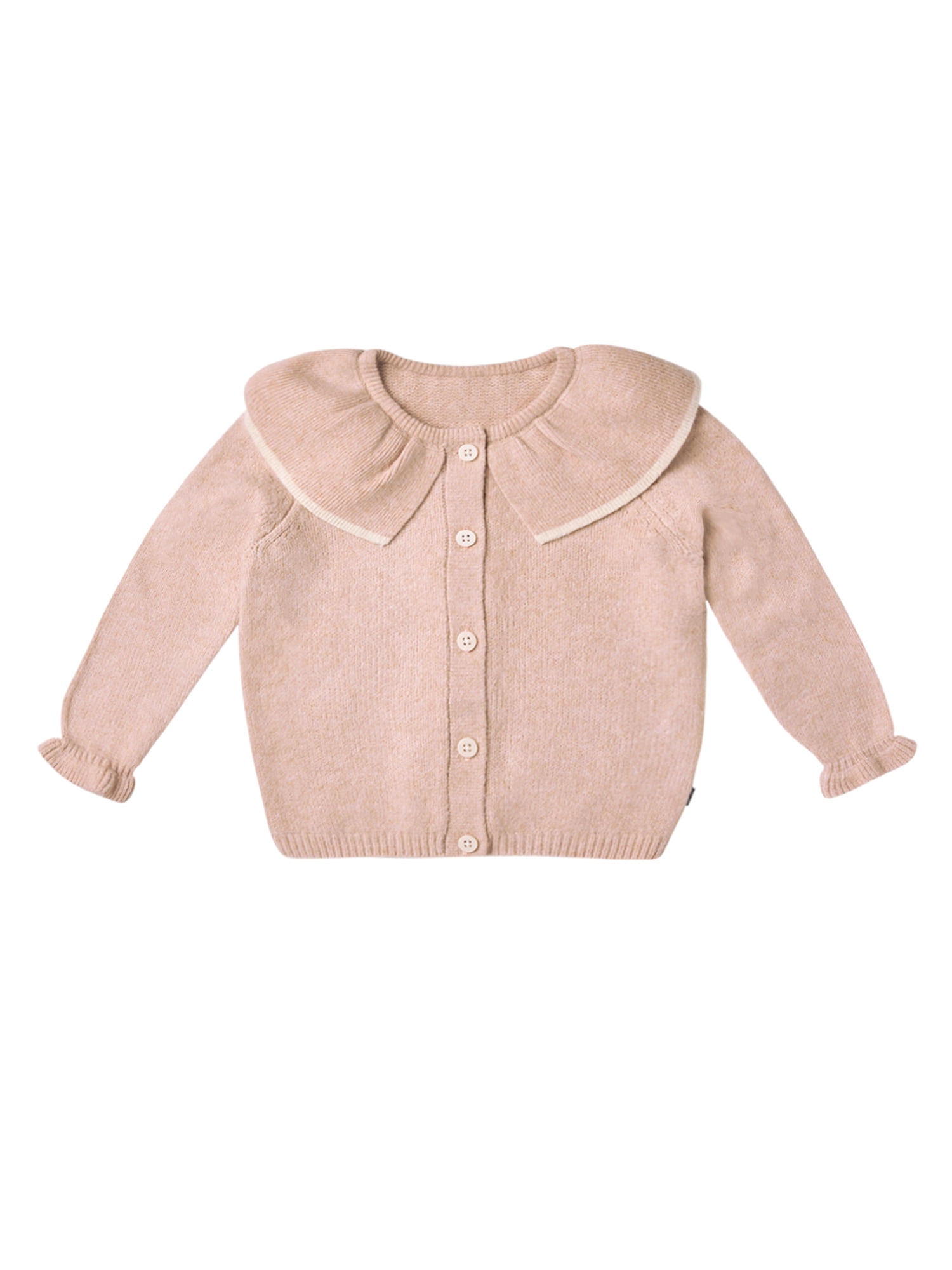 Modern Moments by Gerber Toddler Girl Cardigan with Tipped Rib Collar, Sizes 12 Months - 5T