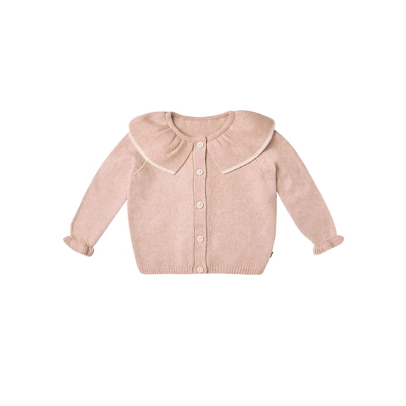 Modern Moments by Gerber Toddler Girl Cardigan with Tipped Rib Collar, Sizes 12 Months - 5T