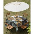 thumbnail image 3 of Sunflowers Rustic Outdoor Tablecloth with Umbrella Hole, Spring Summer Pastoral Flowers Black Spillproof Waterproof Outdoor Table Cover, Patio Tablecloths for Party/Garden/Picnic, Square 60"x60", 3 of 9