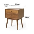 thumbnail image 2 of GDF Studio OkiOki Mid Century Nightstand, Medium Brown, 2 of 10