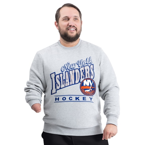 Men's G-III Sports by Carl Banks  Gray New York Islanders Adaptive Headliner Fleece Sweatshirt