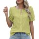 thumbnail image 1 of Fiudx Tops para Mujer Moda Mujer Casual Cómodo Sólido Manga Corta Cuello Redondo Blusa Camiseta Top, 1 of 6