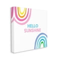 thumbnail image 3 of Stupell Industries Hello Sunshine Pastel Greeting Pink Blue Rainbows Graphic Art Gallery Wrapped Canvas Print Wall Art, Design by Ilene Segal, 3 of 5