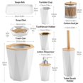 thumbnail image 6 of Livhil 8 Pcs Bamboo and Plastic Bathroom Accessories Sets, Specially Designed for Small Spaces (White), 6 of 7