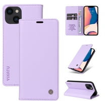 Cutyskin for iPhone 14 Case Wallet Card Holders-Premium Leather RFID Blocking Flip Book Cover [Shockproof TPU Shell] Folio Magnetic Closure Luxury Phone Case Kickstand Women Men,Purple
