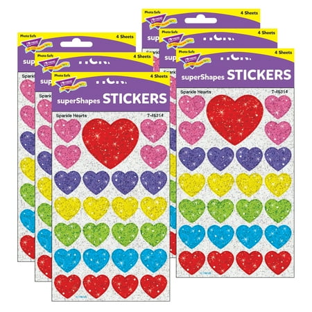 UPC: 0194629033379 | TREND Sparkle Hearts superShapes Stickers-Sparkle 100 Per Pack 6 Packs