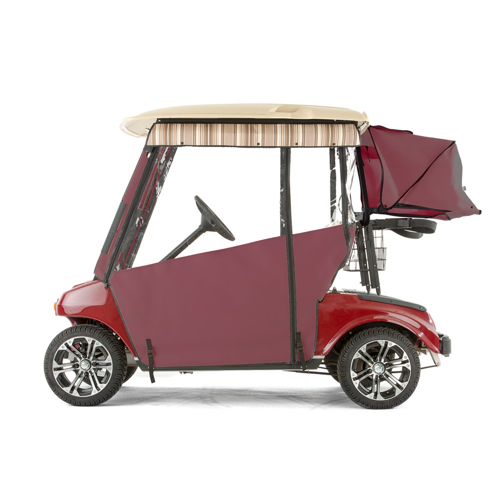 Club Car DS Golf Cart PROTOURING Sunbrella Track Enclosure Burgundy