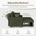 thumbnail image 5 of Marrber Green 52” 3-in-1 Convertible Pull-Out Sofa Bed Sleeper Loveseat with Reclining Backrest, Built-in Cup Holders, Pet-Friendly Corduroy Sofa for Small Space, 5 of 9