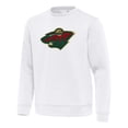 thumbnail image 2 of Men's Antigua White Minnesota Wild Relevant Lightweight Pullover Sweatshirt, 2 of 3
