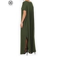 thumbnail image 4 of Luxtrada Women's PLUS Viscose Jersey V-Neck Short Sleeve Relaxed T-Shirt Slit Long Maxi Dress, 4 of 7