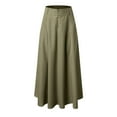 thumbnail image 6 of vigerkar Women Casual Cotton Linen A Line Skirt High Waist Long Flowy Skirt Flare Swing Ruffle Skirt AG, XXL, 6 of 7
