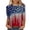 Z1-Blue, variant on Babysbule Womens Tops Fashion Women's Fashion Printed Loose T-shirt Mid-length 3/4 Sleeves Blouse Round Neck Casual Tops