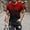 Red, variant on Mens Muscle Fit T-Shirt Streetwear Graphic Tee Dark Gray Gradient Drip Print Casual Short Sleeve Stretch Fabric Crewneck M-5XL,Size 3XL