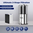 thumbnail image 2 of Membrane Solutions Stainless Steel 2.25G Gravity Water Filter, Countertop Water Filtration System with 3 Pack 0.1-Micron UF Filters, for Home, Camping, and RVing, 2 of 3