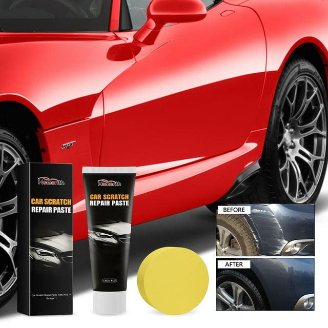 XYAIYT Pâte de Réparation de Rayures de Voiture Rapide et Efficace pour Tous Types de Peinture Inclut Cire et Particules de Réparation pour Longue Durée et Protection avec Éponge Applicatrice, Noir