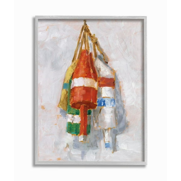 Stupell Industries Boat Buoy Ocean Lake Red Green Painting Framed Wall Art by Ethan Harper