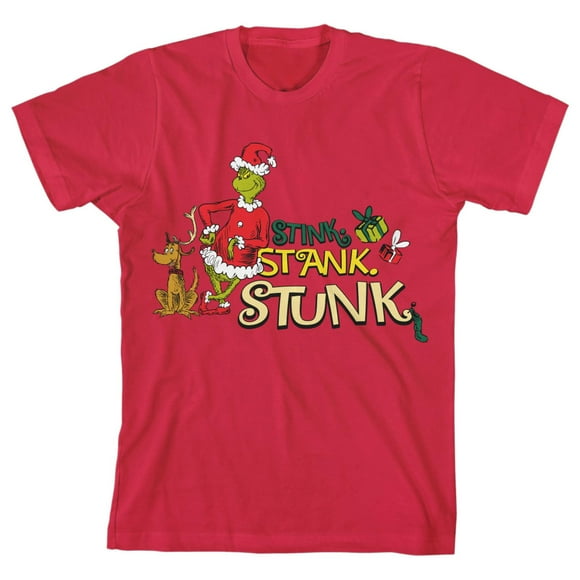 The Grinch T-Shirt pour Enfants Rouge « Stink Stank Stunk »