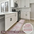 thumbnail image 3 of Pink Boho Kitchen Mats for Floor, White Flower Kitchen Rugs Set of 2 Carpet Area Rug, Floral Vintage Farmhouse Pink Boho Kitchen Decor and Accessories Stuff, 17x30 and 17x47 Inch, 3 of 6