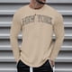 thumbnail image 3 of Camiseta informal de manga larga y cuello redondo con estampado de letras para hombre - Mezcla de poliéster suave, cuello redondo, versátil para fiestas/ocio - Tallas M-XXXL, 3 of 5