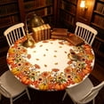 thumbnail image 6 of Fall Sunflower Round Tablecloth, Burnt Orange Pumpkin Thanksgiving Waterproof Table Cover for Kitchen Picnic Party Home Decor 47 In A, 6 of 6