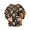 thumbnail image 6 of yboeqw Kids Skeleton Pajamas Sleepwear Two Piece Toddler Girls Skull Halloween Pjs Sets 2t-8t(4-5 Years,Black), 6 of 8