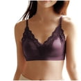 thumbnail image 4 of Bxsruta Wirefree Lace Bralette for Women Comfort Lightly Padded Wireless Bra Seamless Thin Straps V Neck, 4 of 8