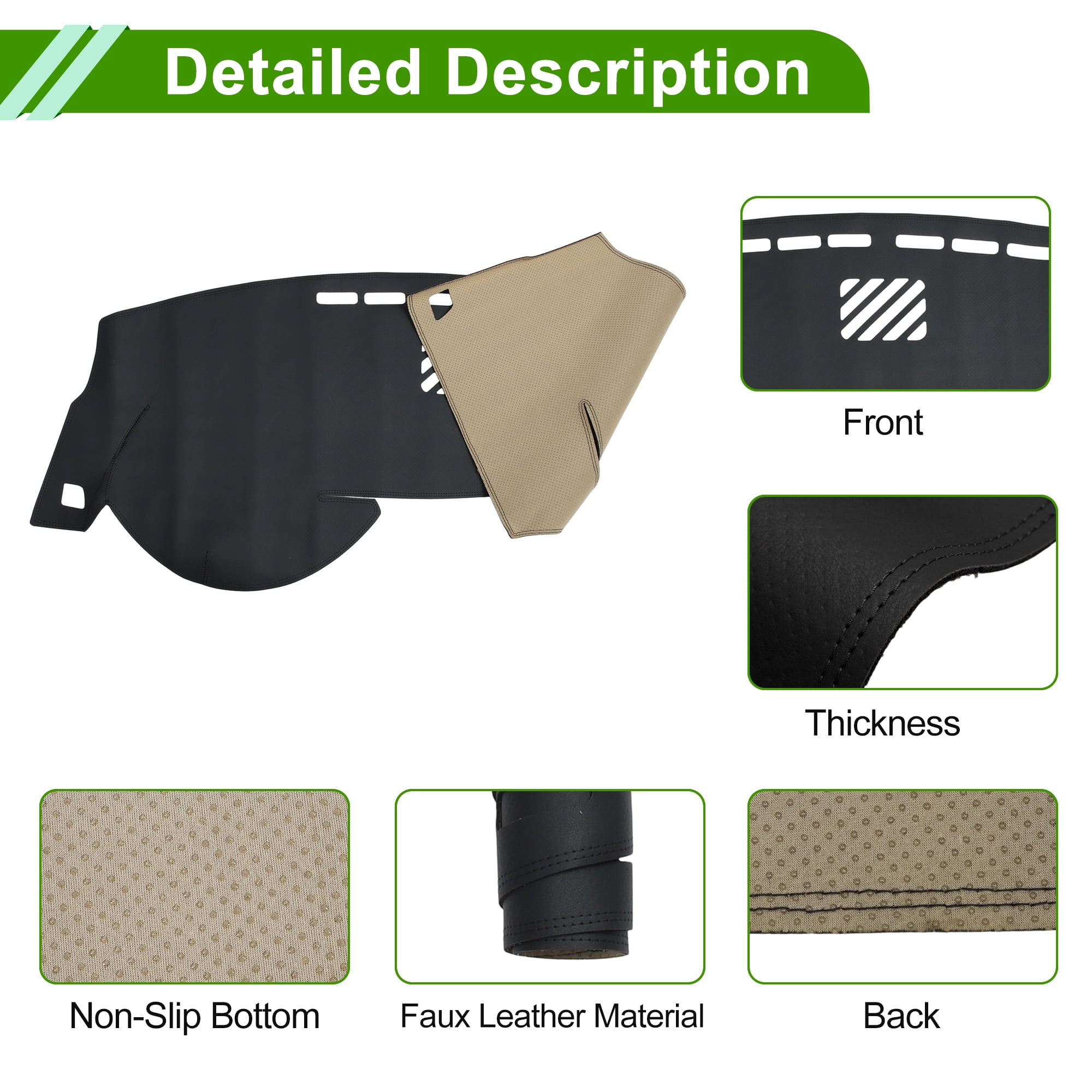 Unique Bargains Dashboard Cover for Lexus RX350 2010-2015 Dash Cover Mat Carpet Center Console Dash Cover Mat Car Interior Anti-Slip Faux Leather Black 1 Pc