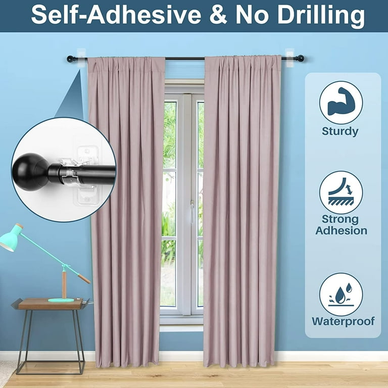 Curtain rods no nails hot sale