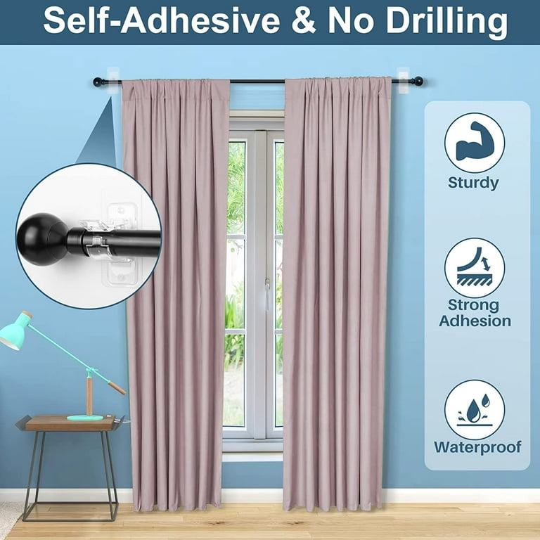 Adherion Adhesive Shower Curtain Rod Holder, Installs Easy, No Drilling