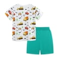 thumbnail image 5 of YDFCWXW Toddler Little Kids Pajamas Set Short Sleeve Pjs Snug Fit Sleepwear 2pcs (White, 7-8 Years), 5 of 9
