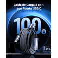 thumbnail image 3 of Cargador Ugreen 3 Puertos USB C 1 USB A 100W y Cable USB C a C 100W, 3 of 7