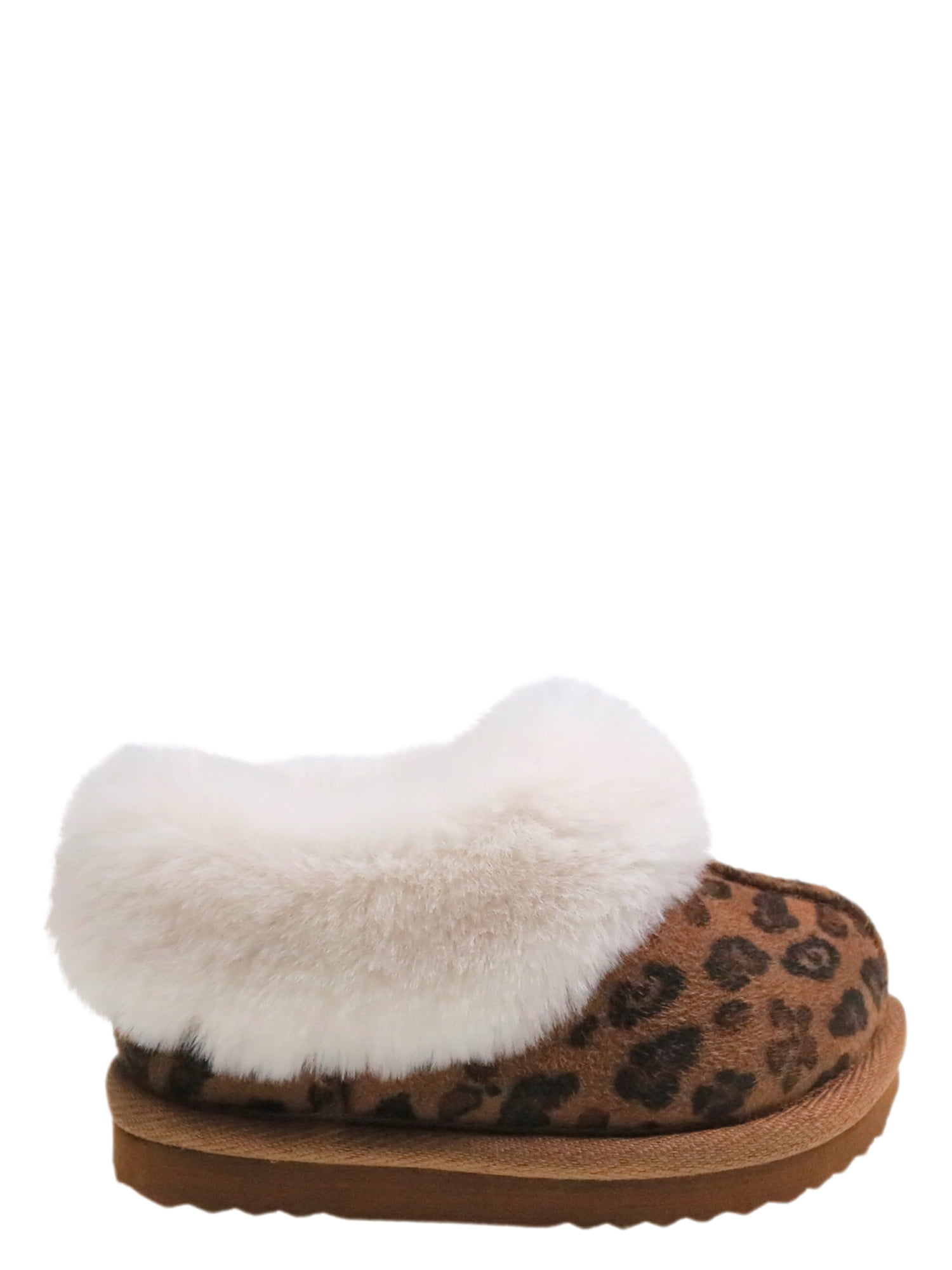 Wonder Nation Baby Girls Faux Fur Trim Slippers