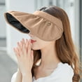 thumbnail image 3 of Prolriy Visor Hats for Women Women Sun Folding Hairband Hairpin Sun Hats for Women Khaki, 3 of 5