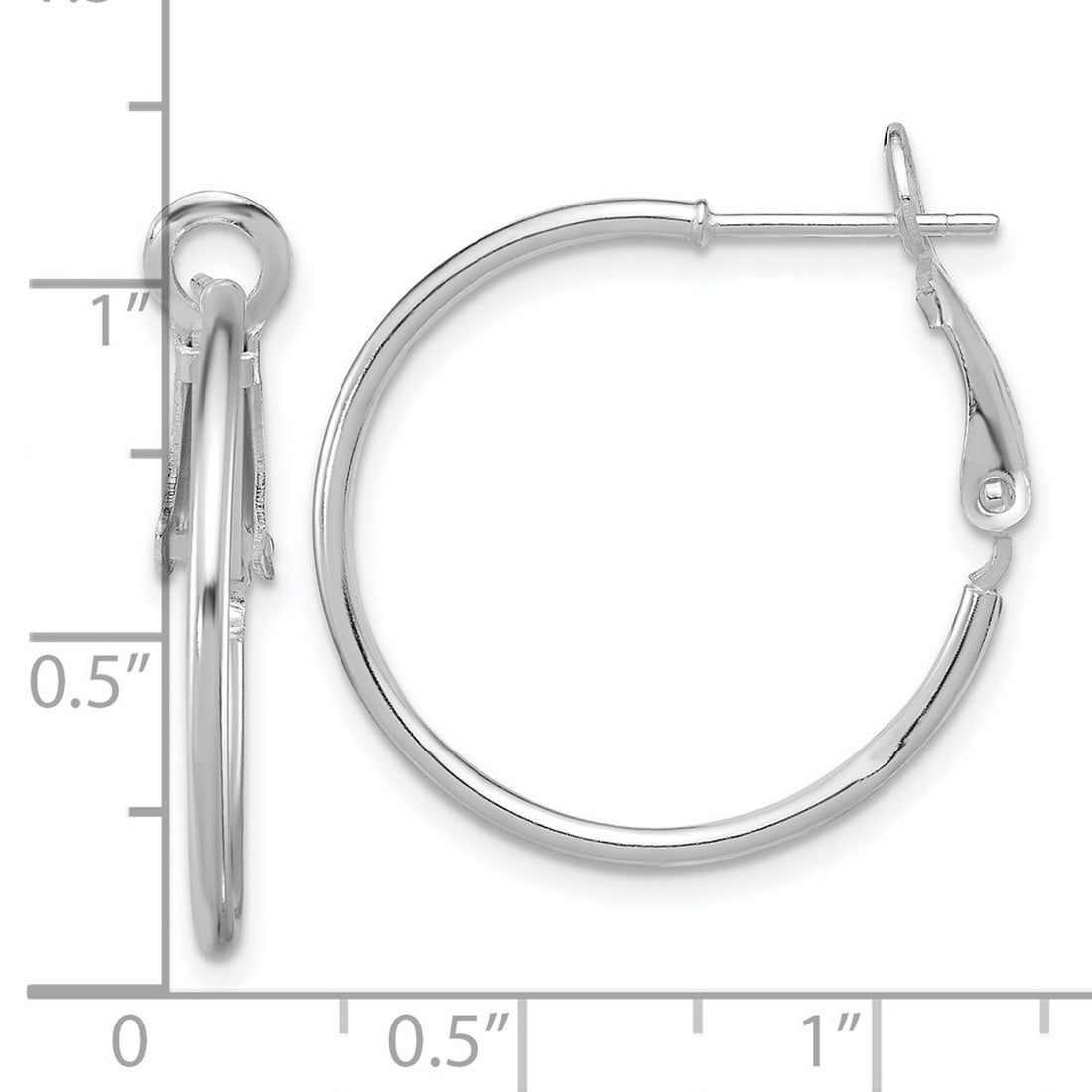 925 Sterling Silver Hollow Hinged Polished Omega back Clip Back Earrings 23x21mm Wide Clip on Earring for Women