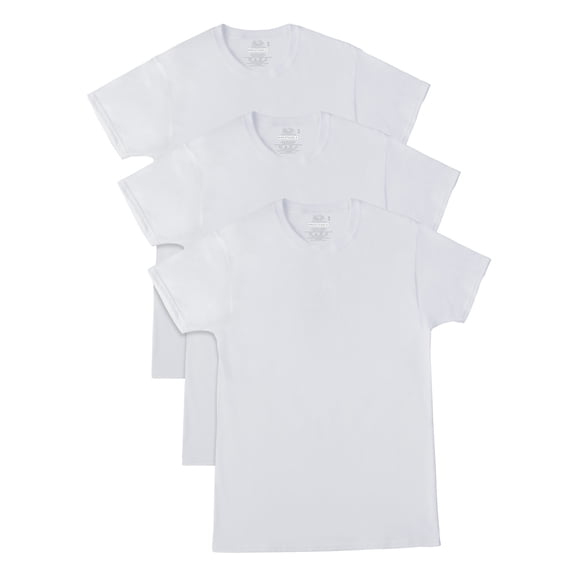 Fruit of the Loom Men's Breathable Cooling Cotton Mesh White Crew T-Shirts