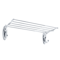 Ginger Bath Circe 24" Hotel Towel Shelf W/ Towel Hooks Polished Chrome Finish