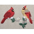 thumbnail image 2 of Cardinal Couple on Branch - Birds - Iron on Applique Embroidered Patch, 2 of 2